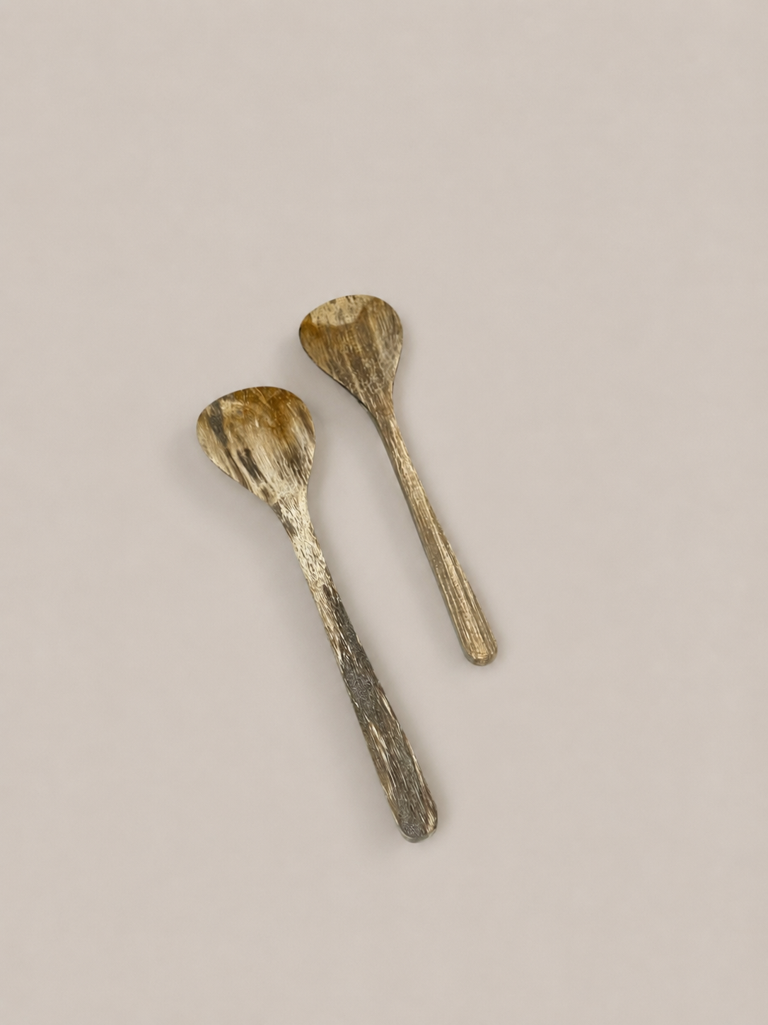 SET DE COUVERTS À SALADE EN BOIS PÉTRIFIÉ