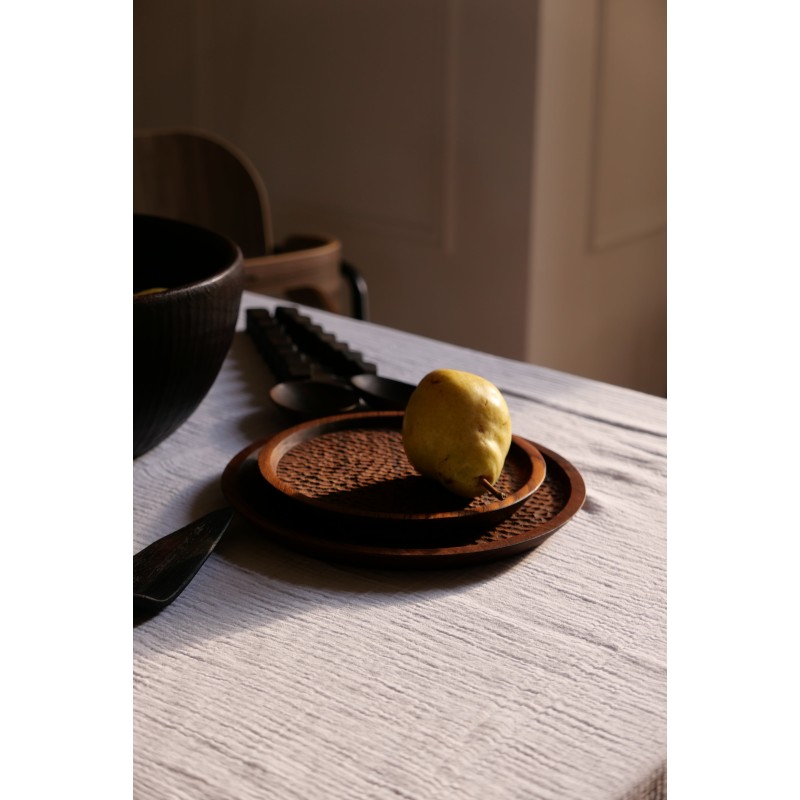 ASSIETTE EN BOIS DE TECK TEXTURE