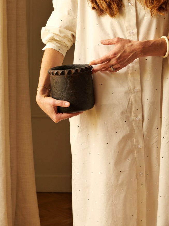 POTS À USTENSILES EN BOIS BRÛLÉ WOODMATA