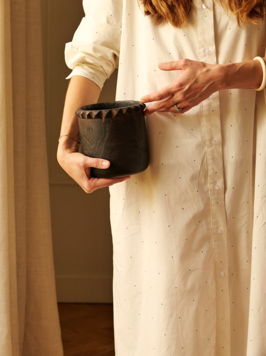 POTS À USTENSILES EN BOIS BRÛLÉ WOODMATA