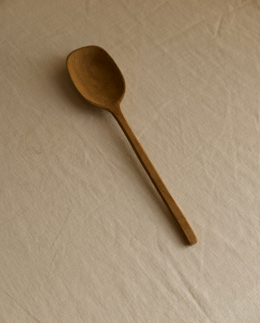 GRANDE CUILLÈRE EN BOIS DE TECK RUSTIQUE