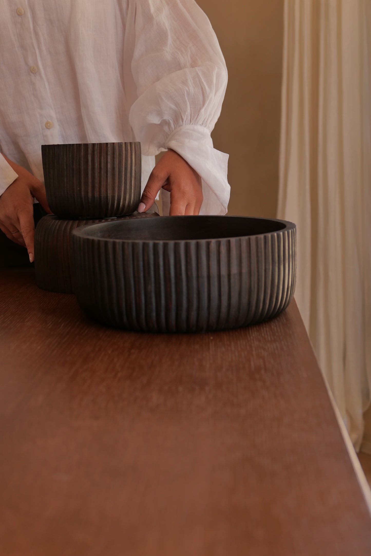 Saladier MIRA utilisé comme centre de table