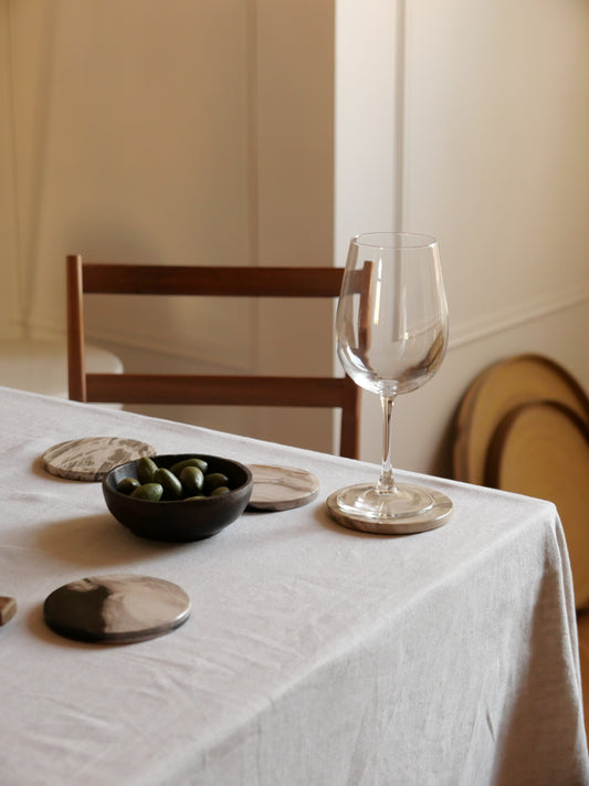 SET DE 4 SUPPORTS EN BOIS PÉTRIFIÉ